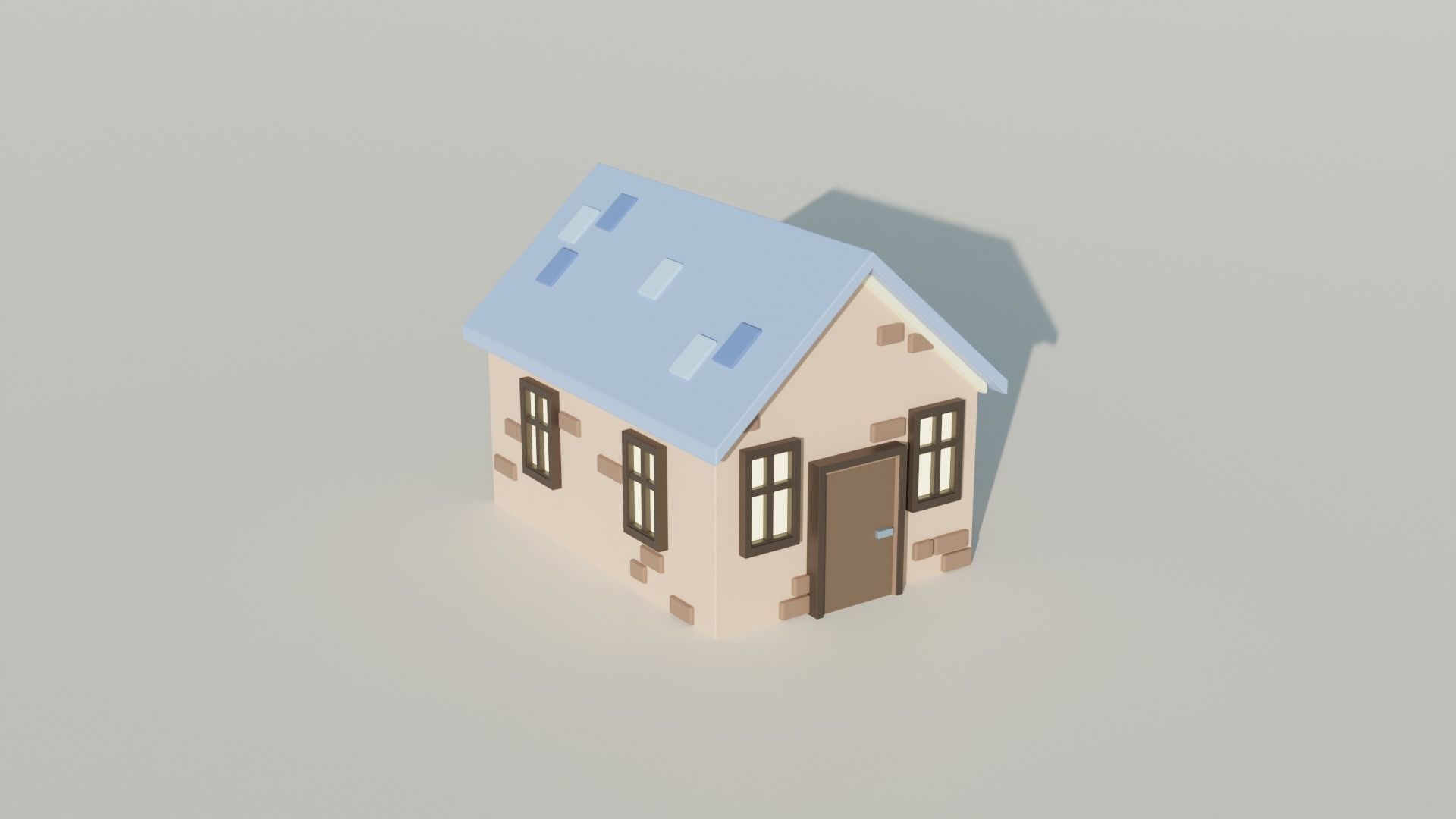 Small houses Low-poly 3D model cartoon stylized Low-poly 3D model_4