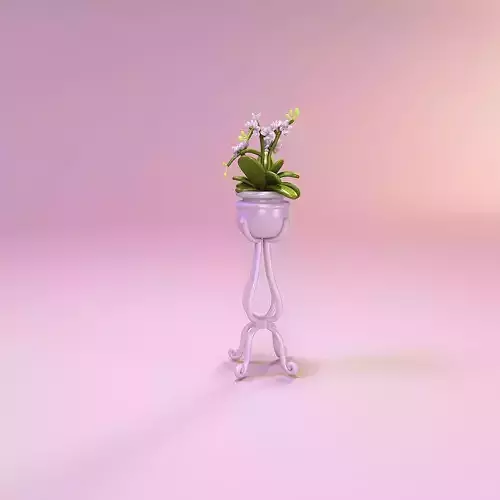 Miniature dollhouse furniture flower orchid in pot