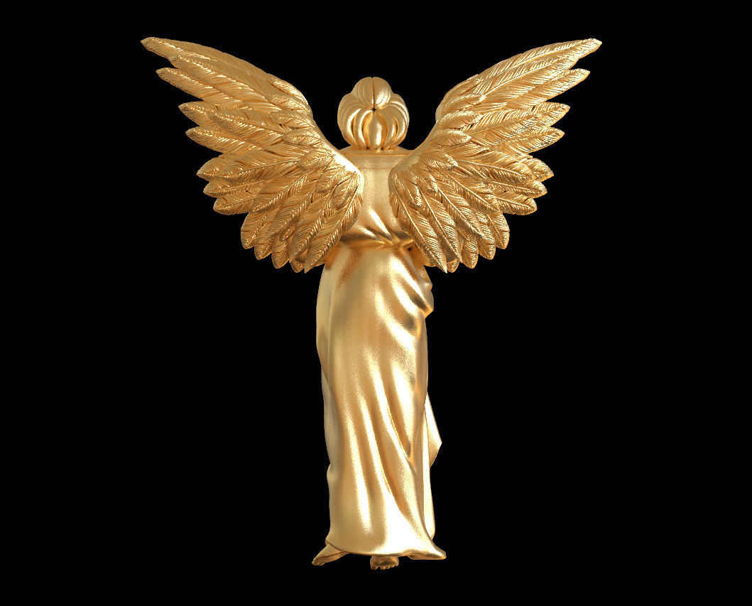 angel statue of 3D print model_11