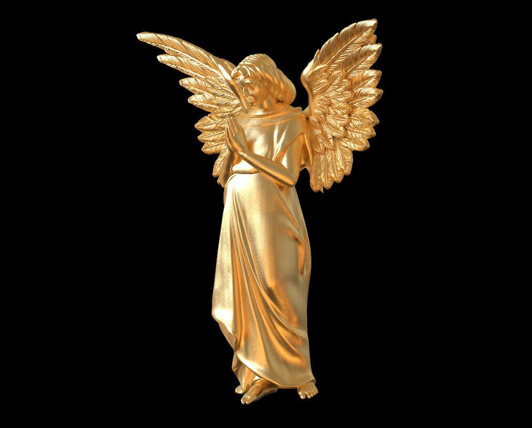 angel statue of 3D print model_12