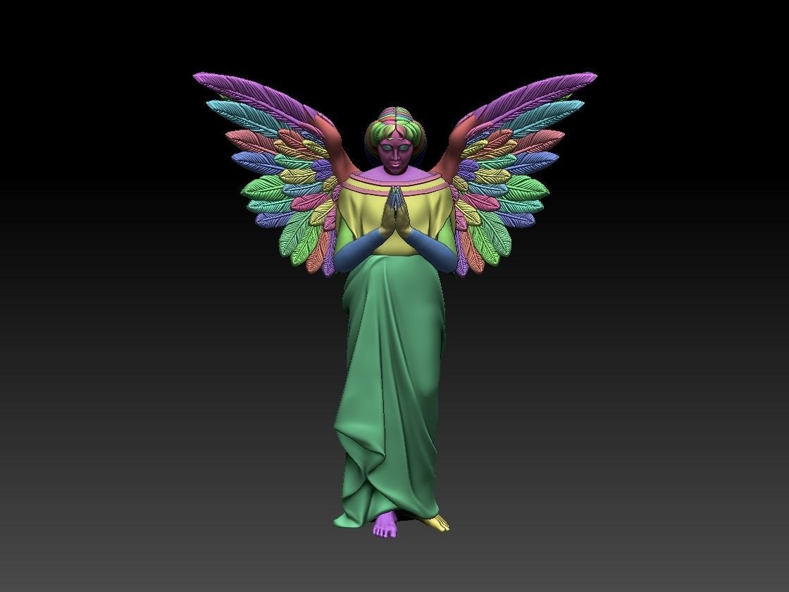 angel statue of 3D print model_10