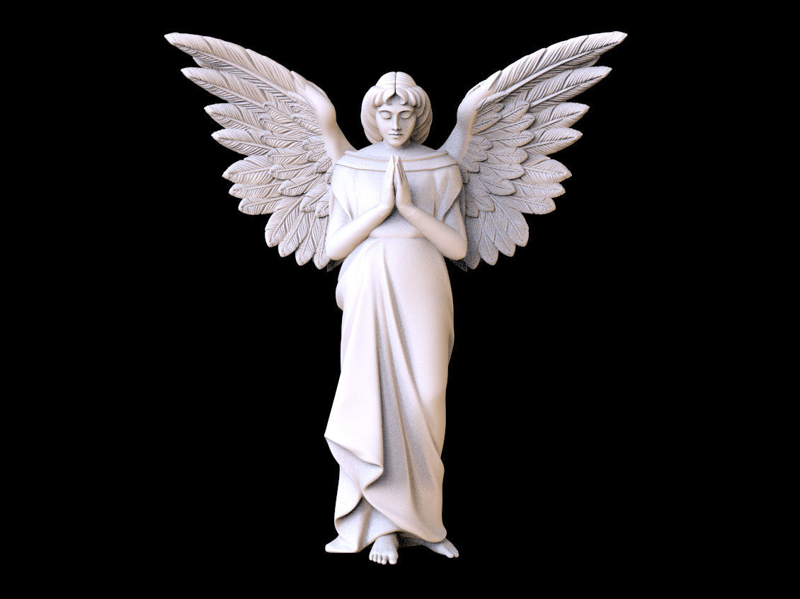 angel statue of 3D print model_4