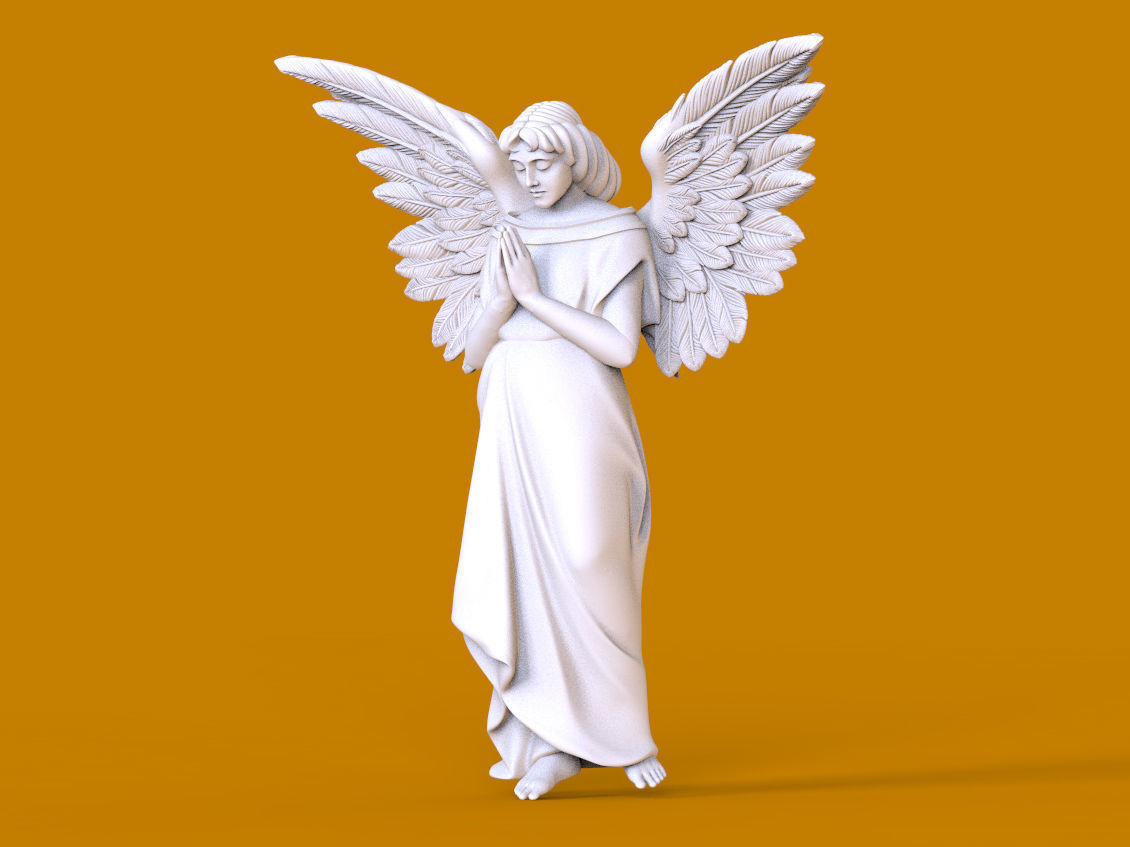 angel statue of 3D print model_2