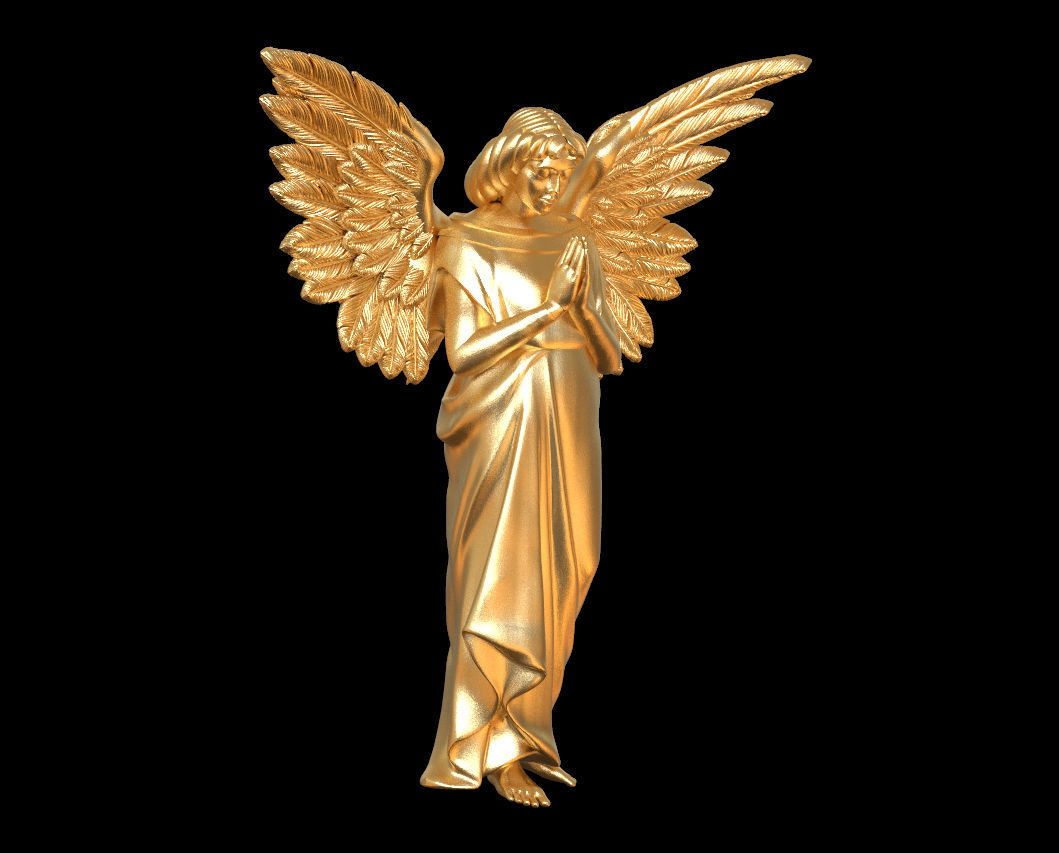 angel statue of 3D print model_13