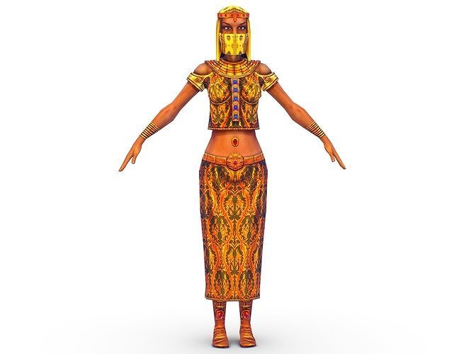 Arab dancer in national costume Low-poly 3D model