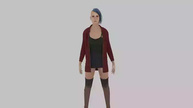 Woman in coat and knee high boots