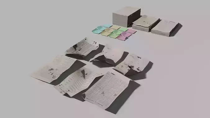 papers - low poly pieces of paper Low-poly 3D model