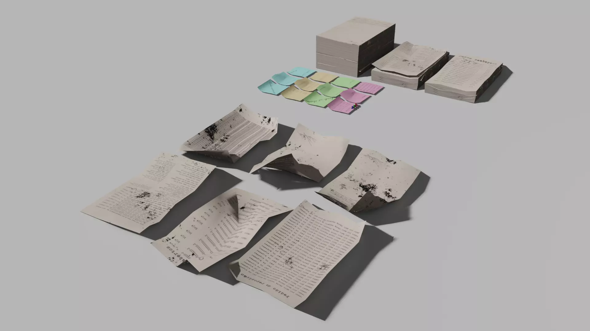 papers - low poly pieces of paper Low-poly 3D model_0