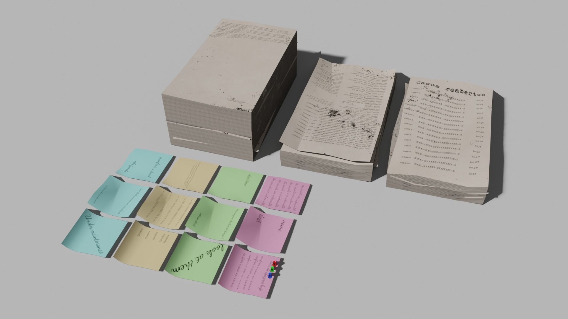 papers - low poly pieces of paper Low-poly 3D model_1