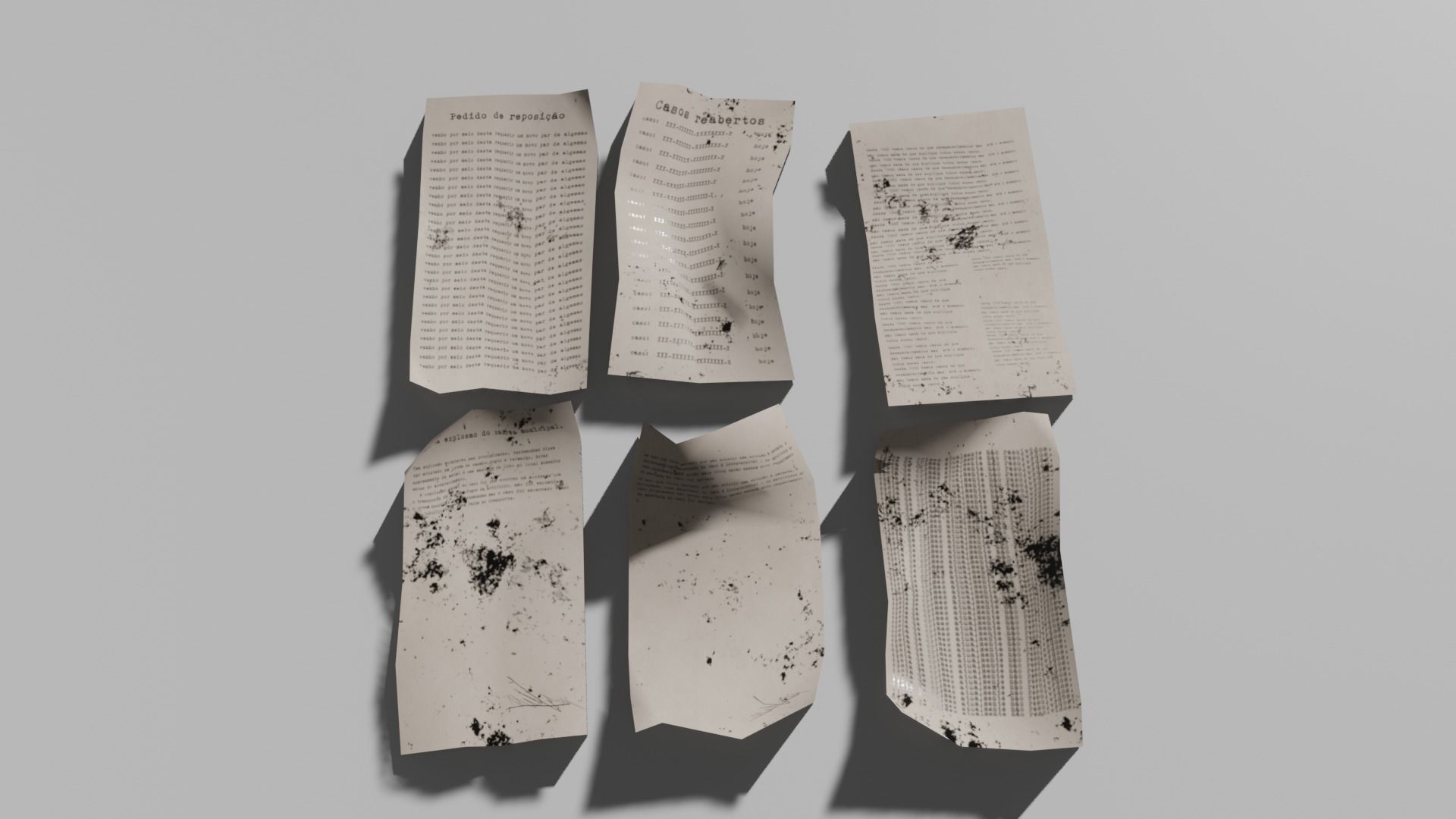 papers - low poly pieces of paper Low-poly 3D model_6