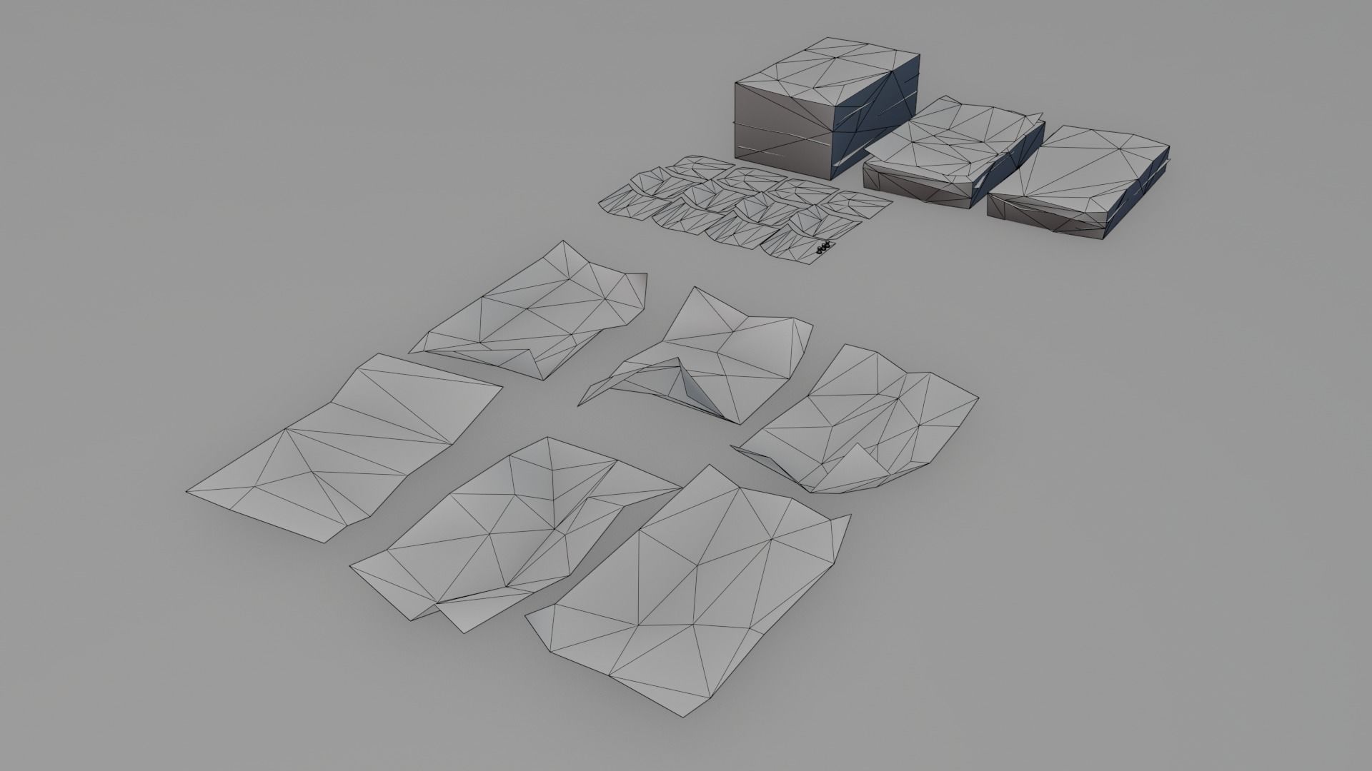 papers - low poly pieces of paper Low-poly 3D model_5