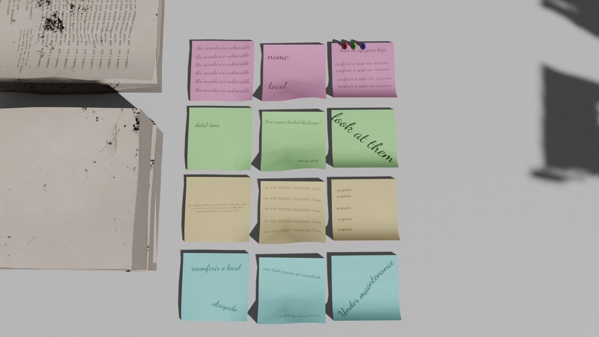 papers - low poly pieces of paper Low-poly 3D model_2