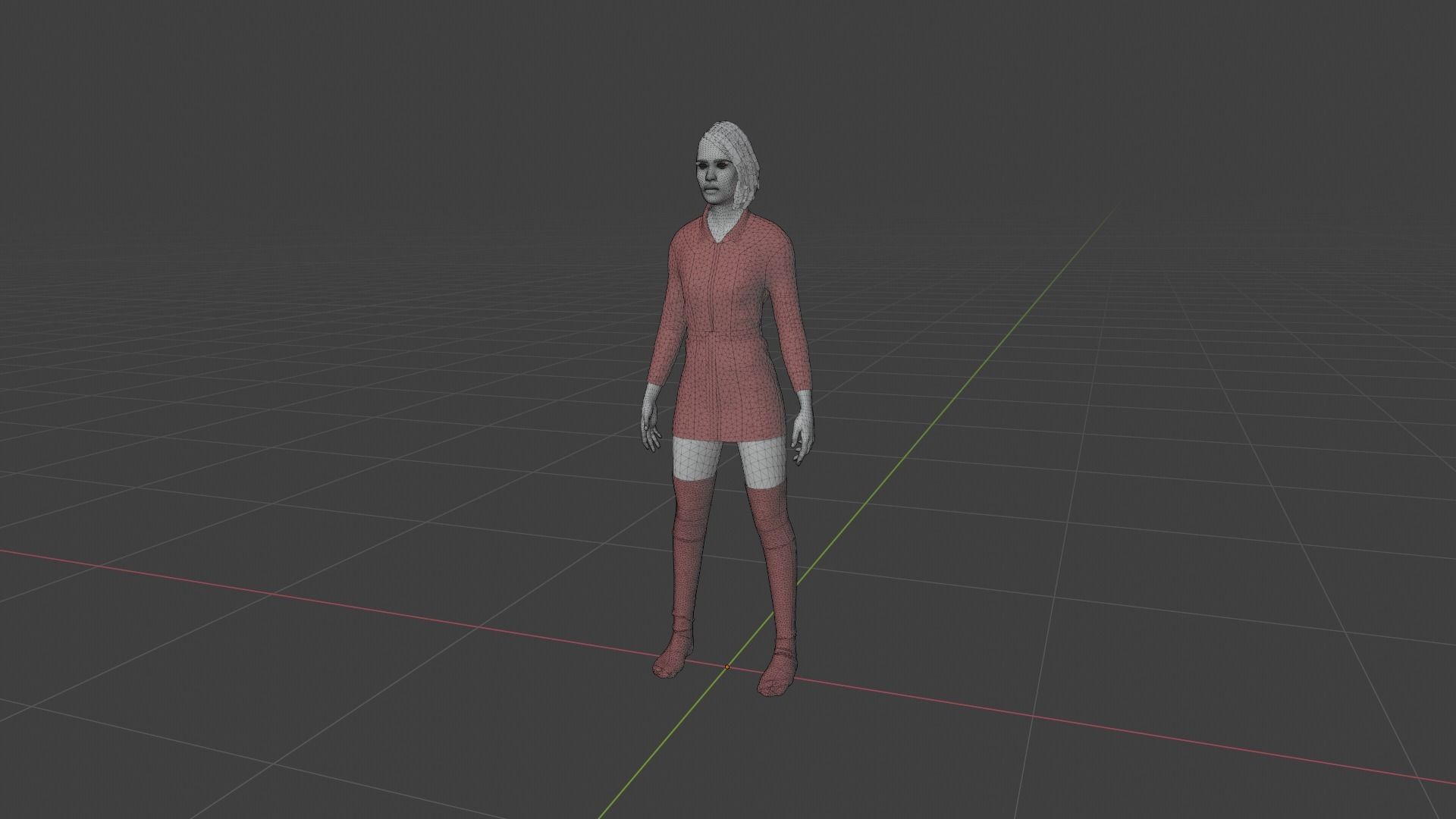 Woman in dress 3D model_9
