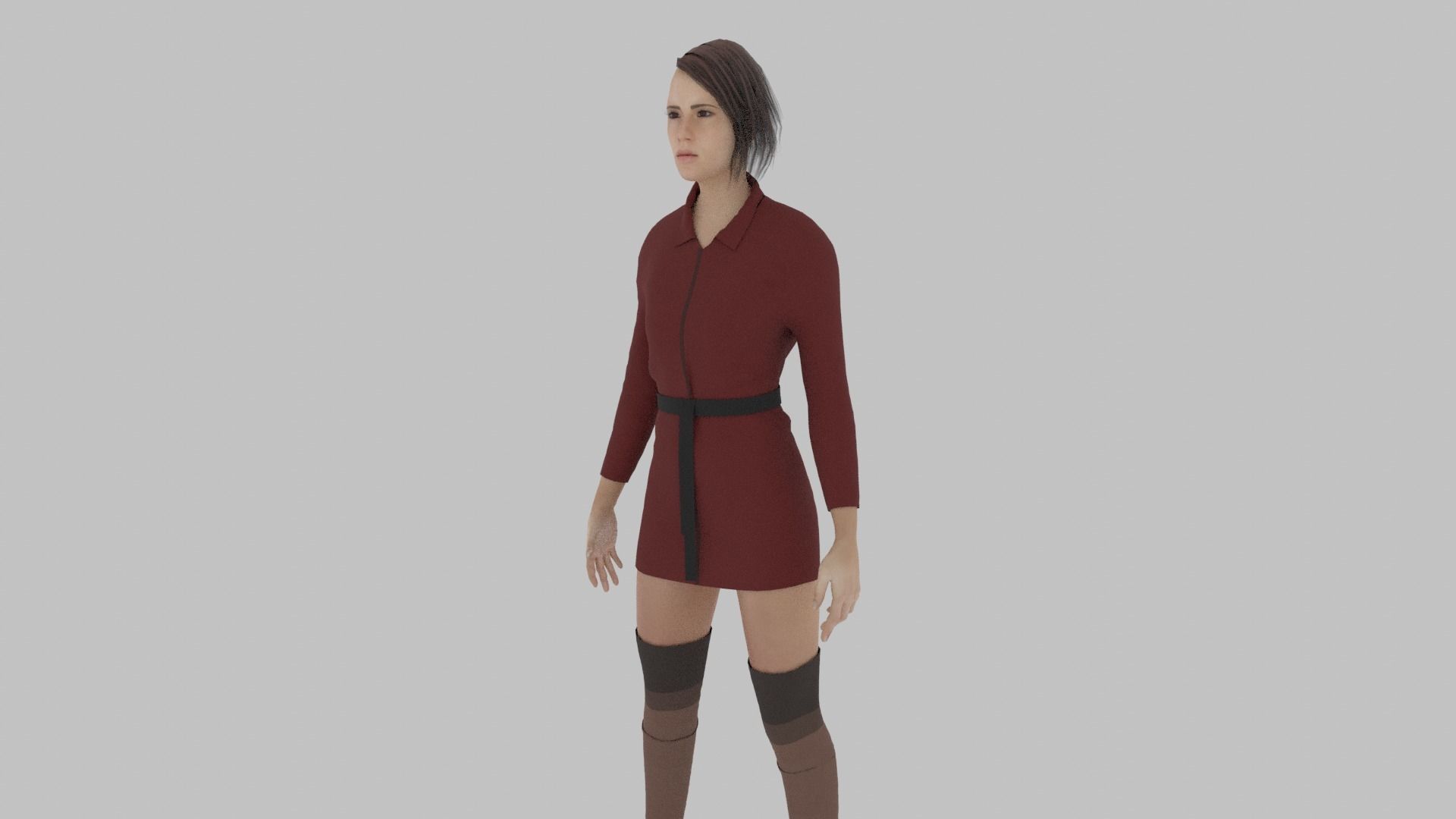 Woman in dress 3D model_1