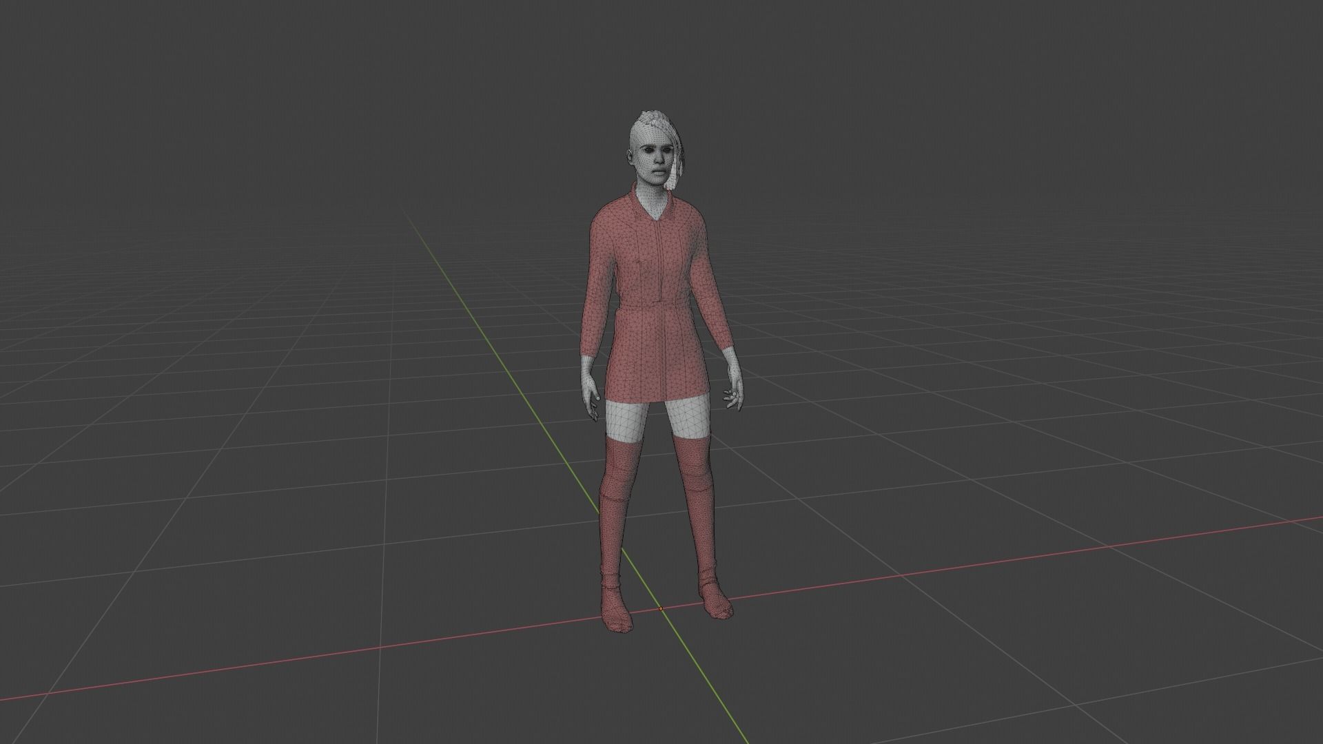 Woman in dress 3D model_8