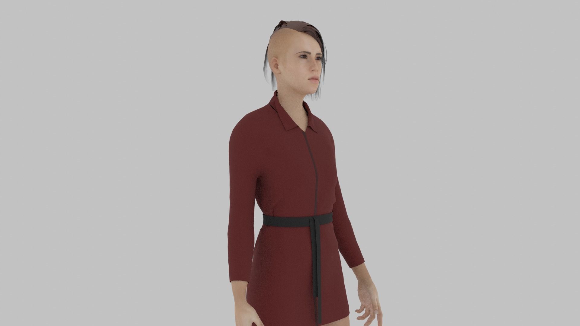 Woman in dress 3D model_5