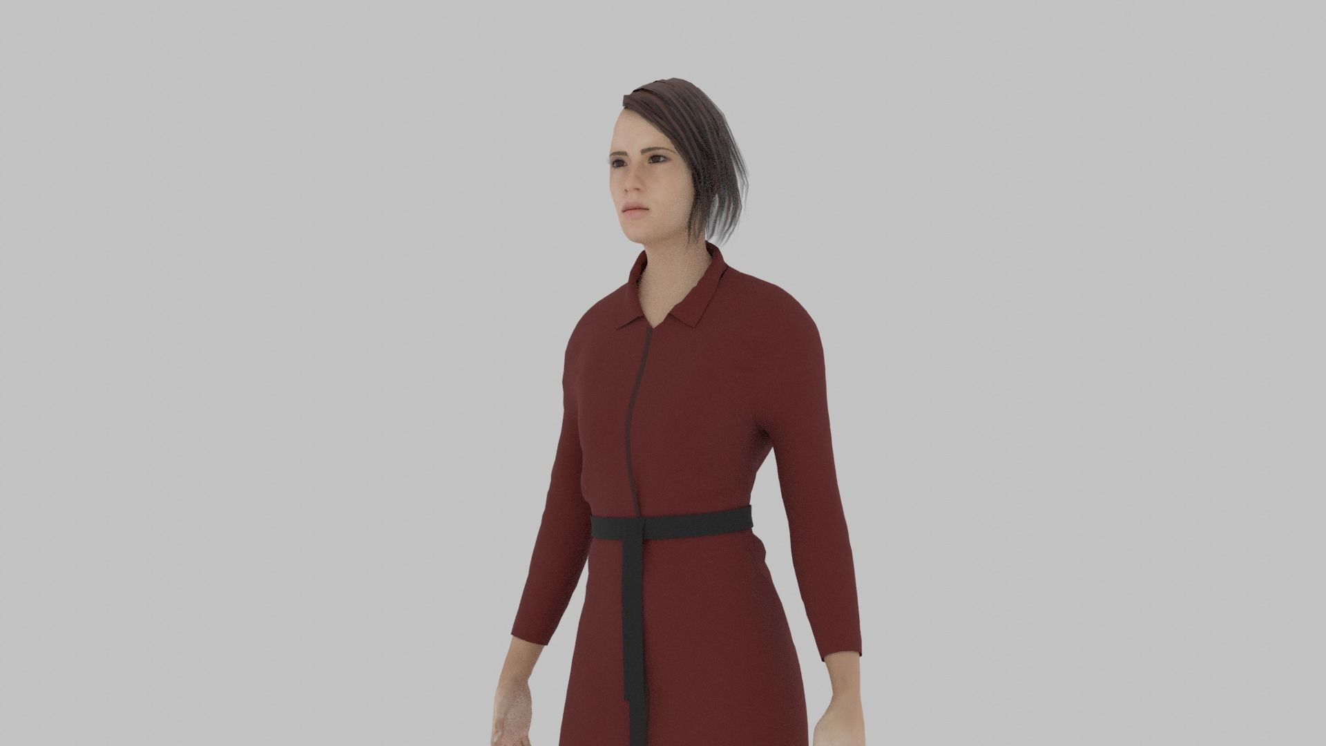 Woman in dress 3D model_6