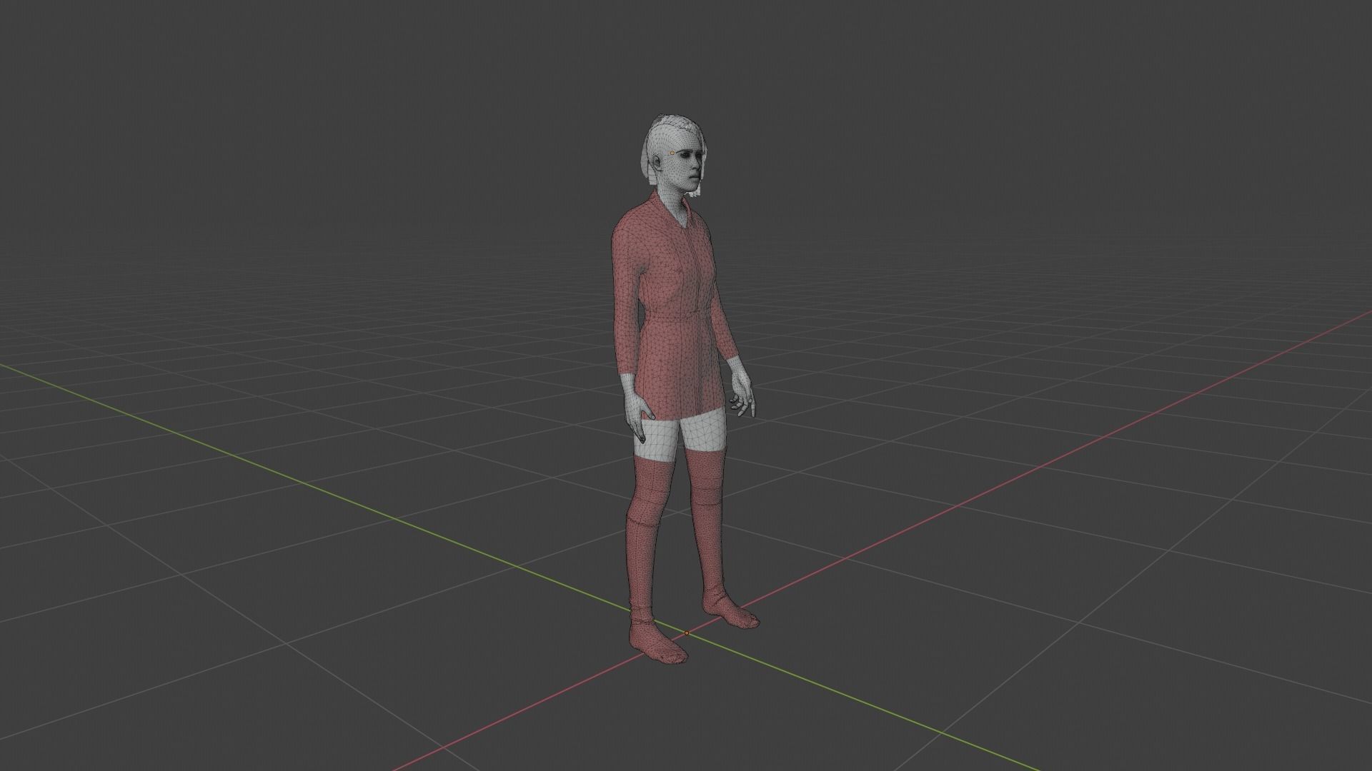 Woman in dress 3D model_7