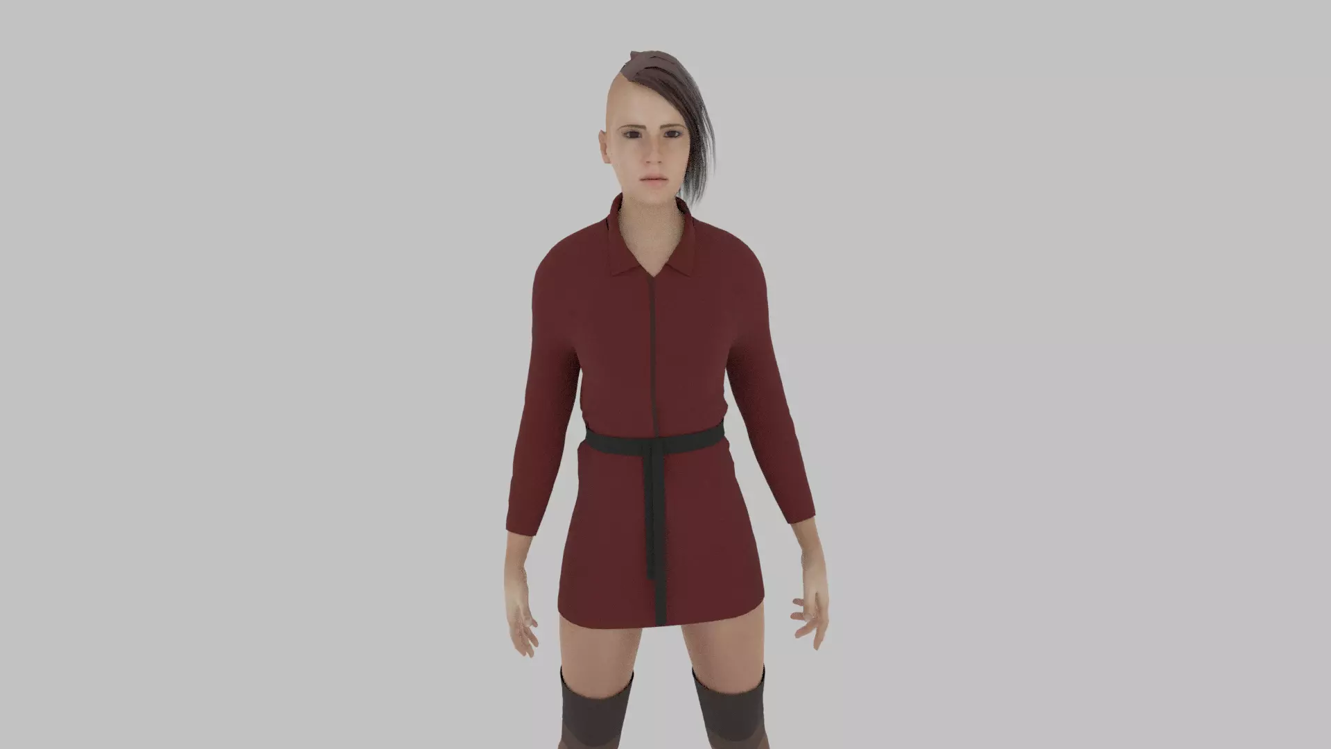 Woman in dress 3D model_0