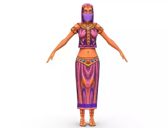Arab dancer in national costume Low-poly 3D model
