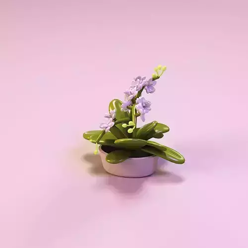 Miniature dollhouse furniture flower orchid in pot