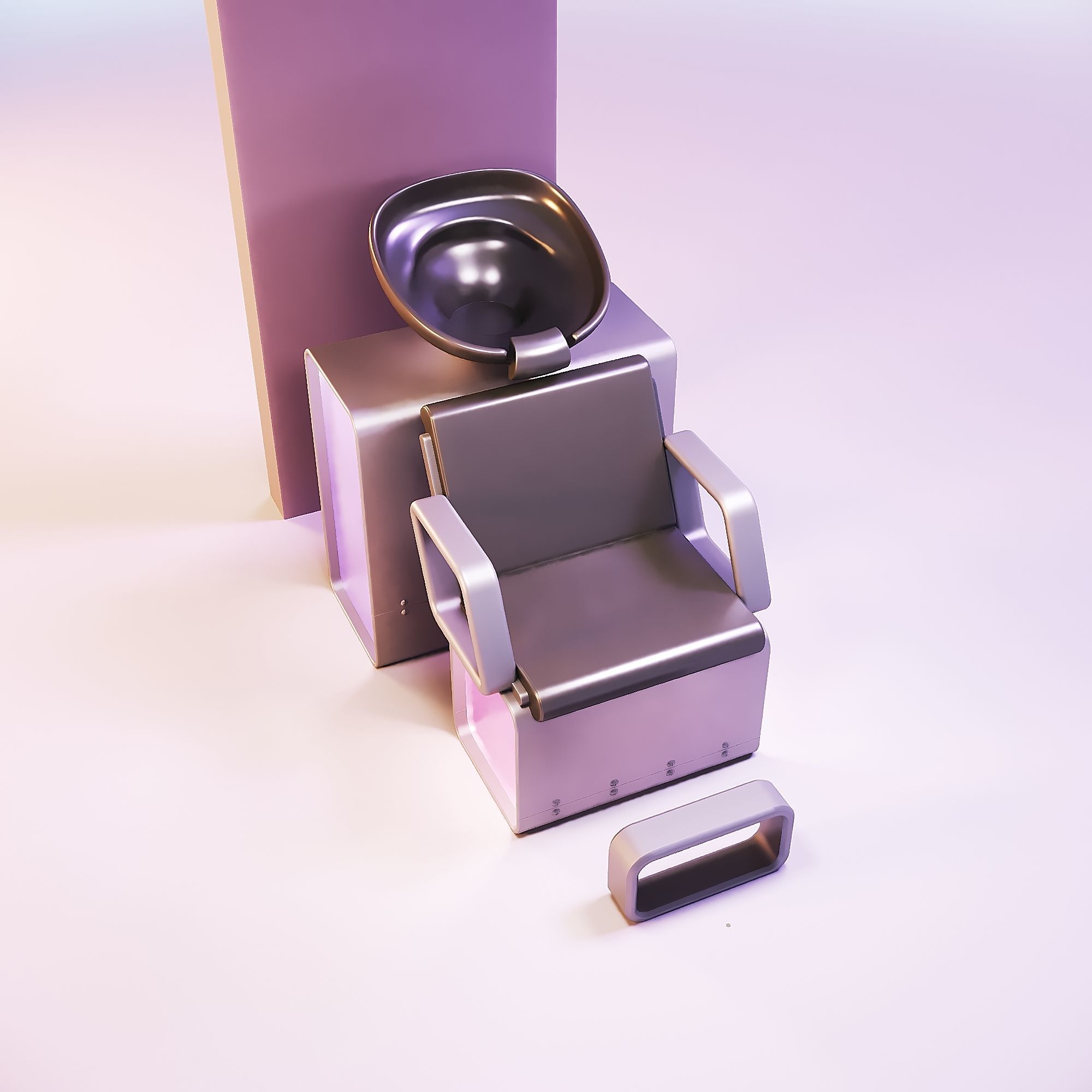 Miniature dollhouse furniture salon chair 3D print model_2