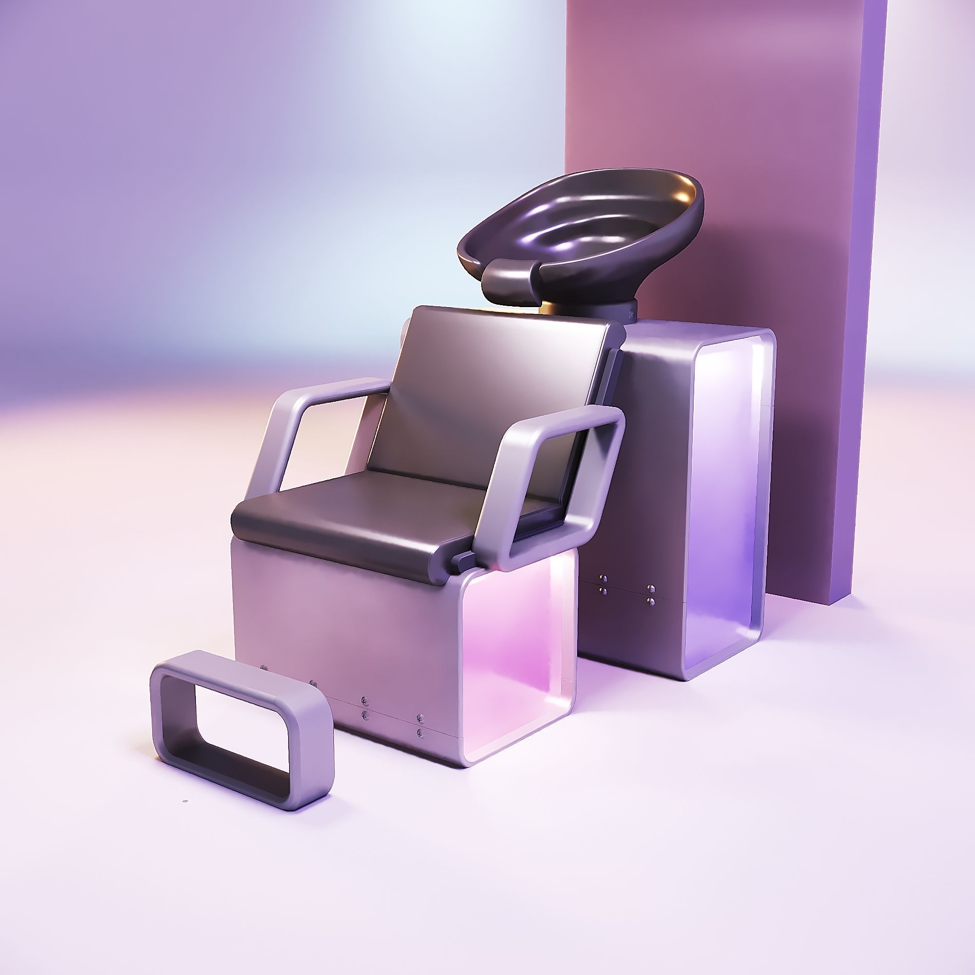 Miniature dollhouse furniture salon chair 3D print model_1
