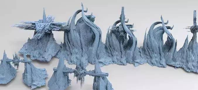 Spaceship City Sci-Fi Mountain Kit bash