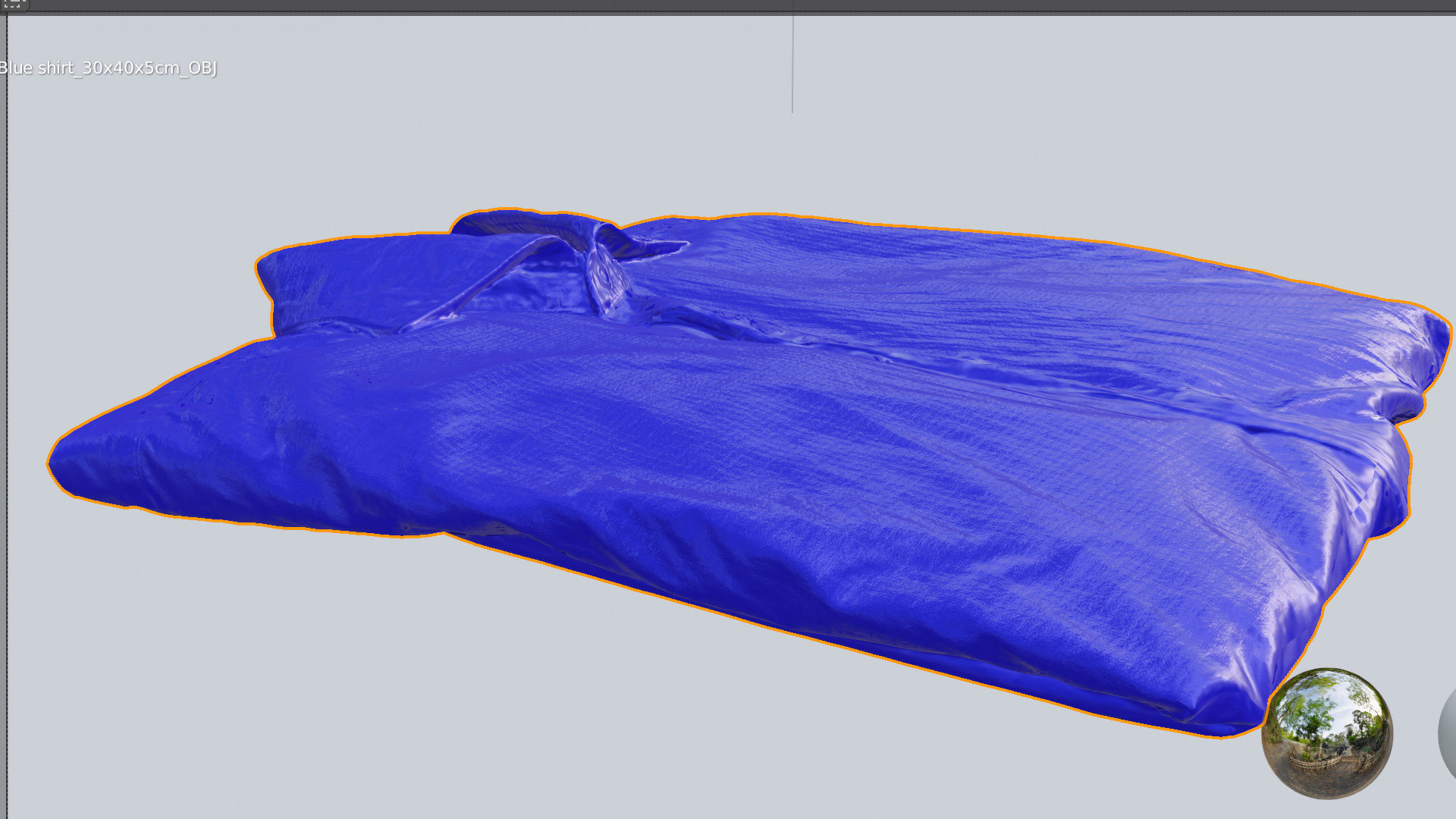 Blue folded shirt business style clothing  3D model_7