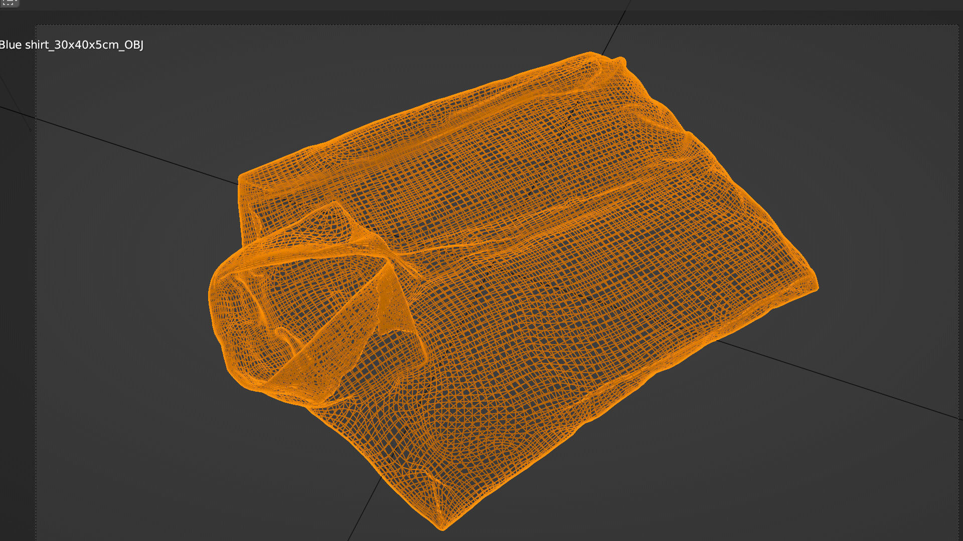 Blue folded shirt business style clothing  3D model_6