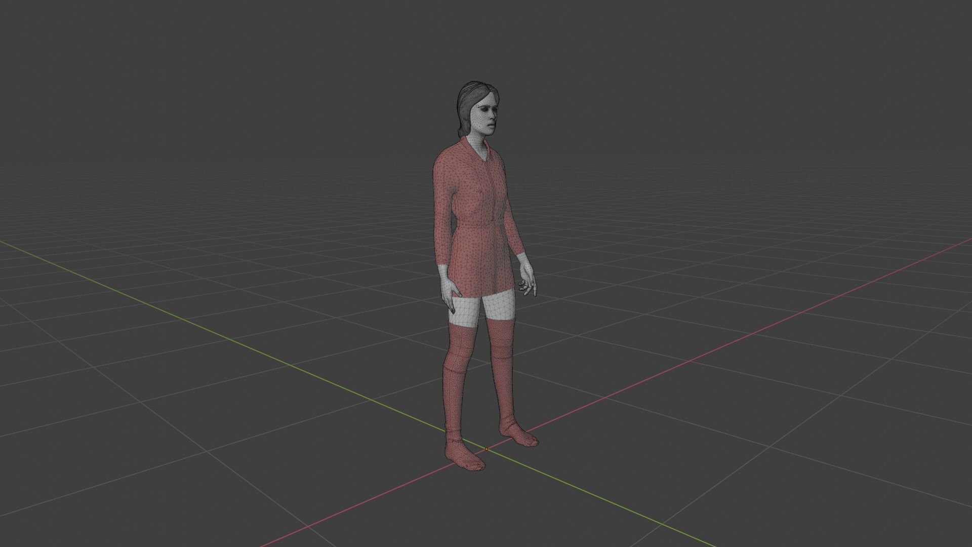 Woman in dress 3D model_7