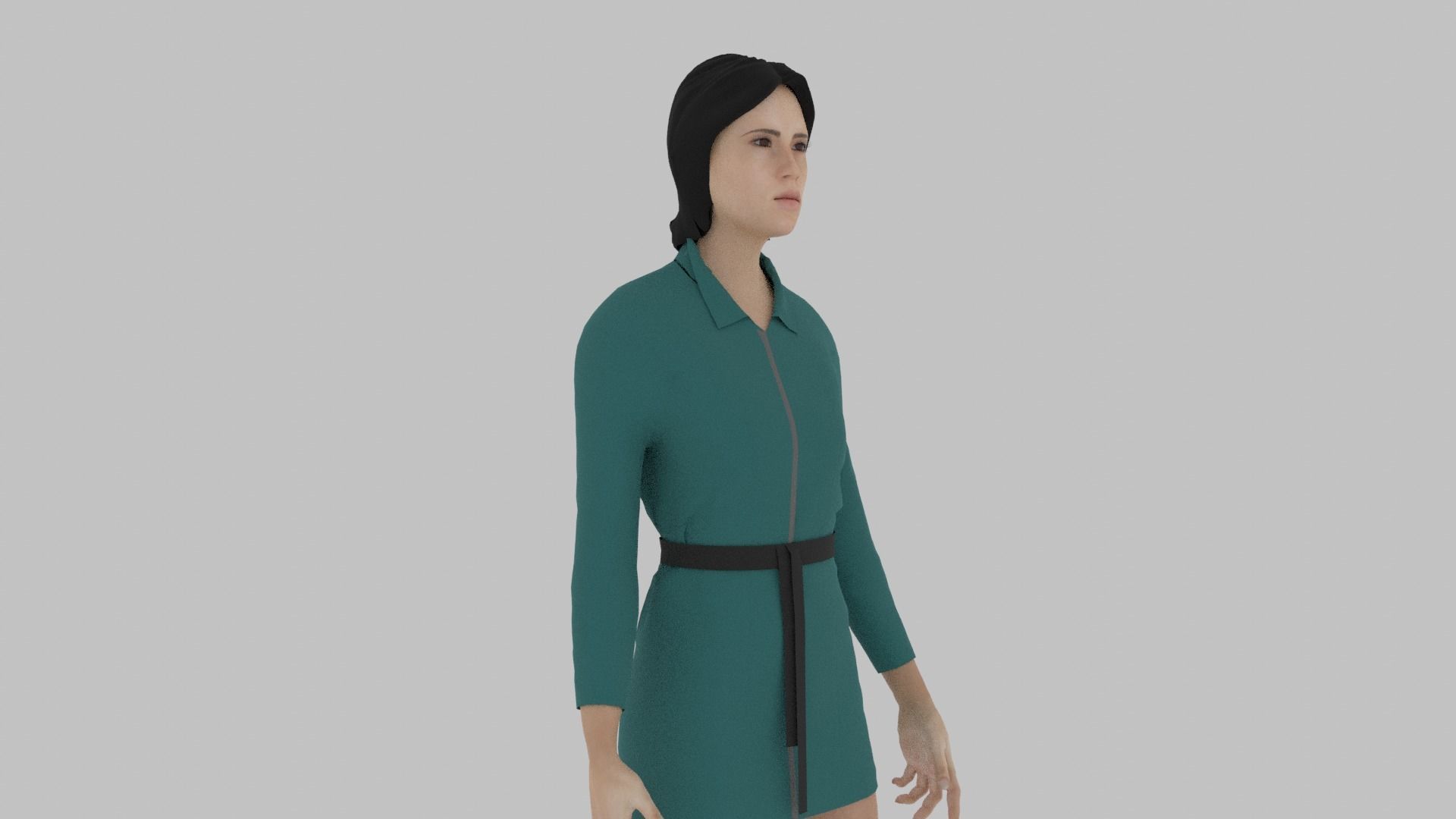Woman in dress 3D model_5