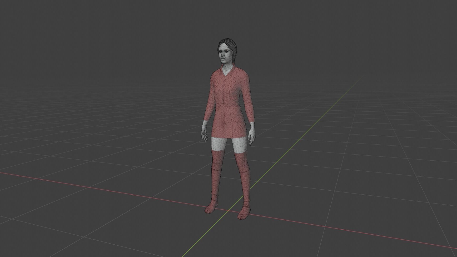 Woman in dress 3D model_9