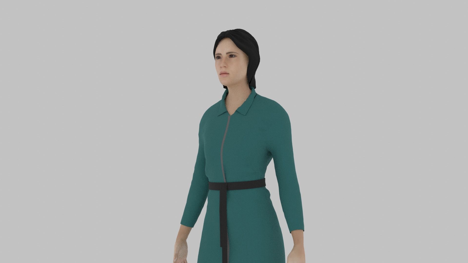 Woman in dress 3D model_6