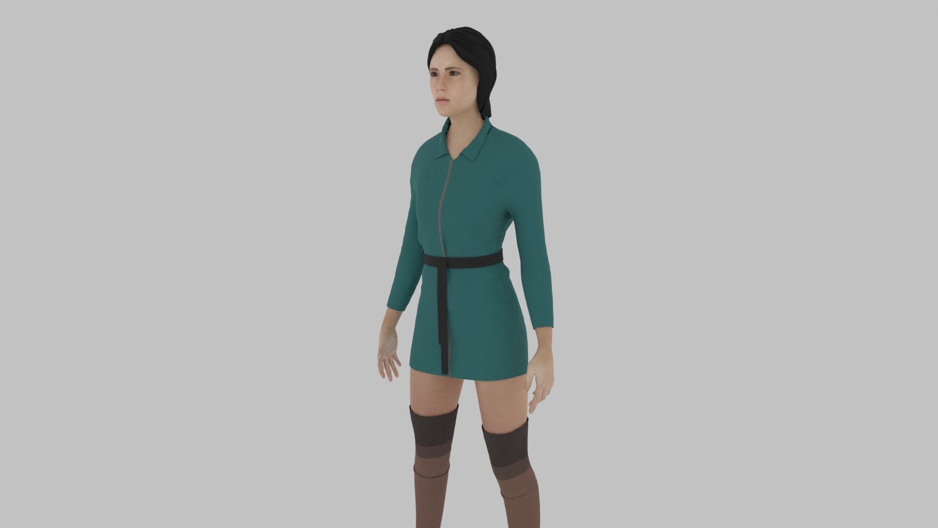 Woman in dress 3D model_1