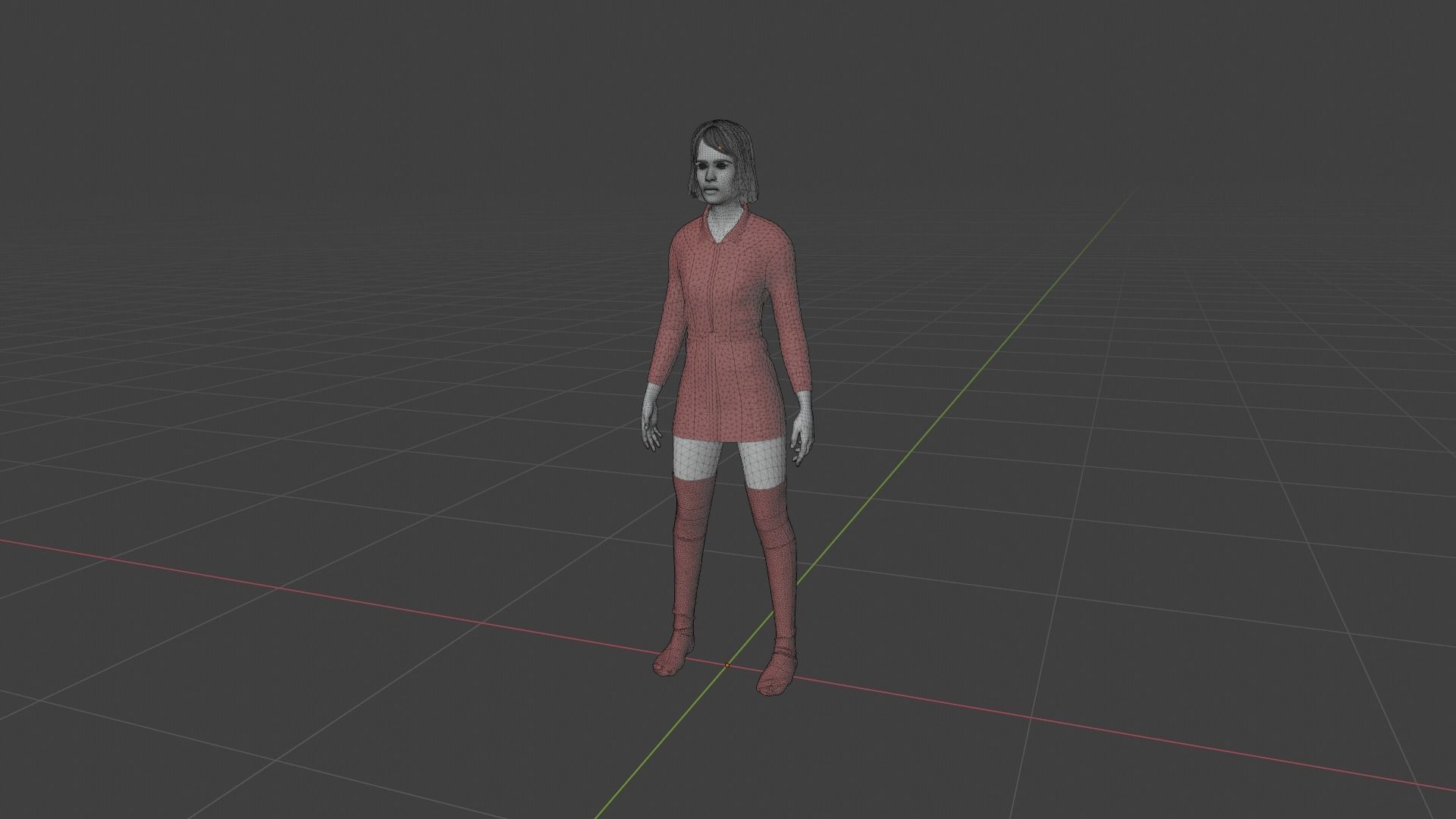 Woman in dress 3D model_9
