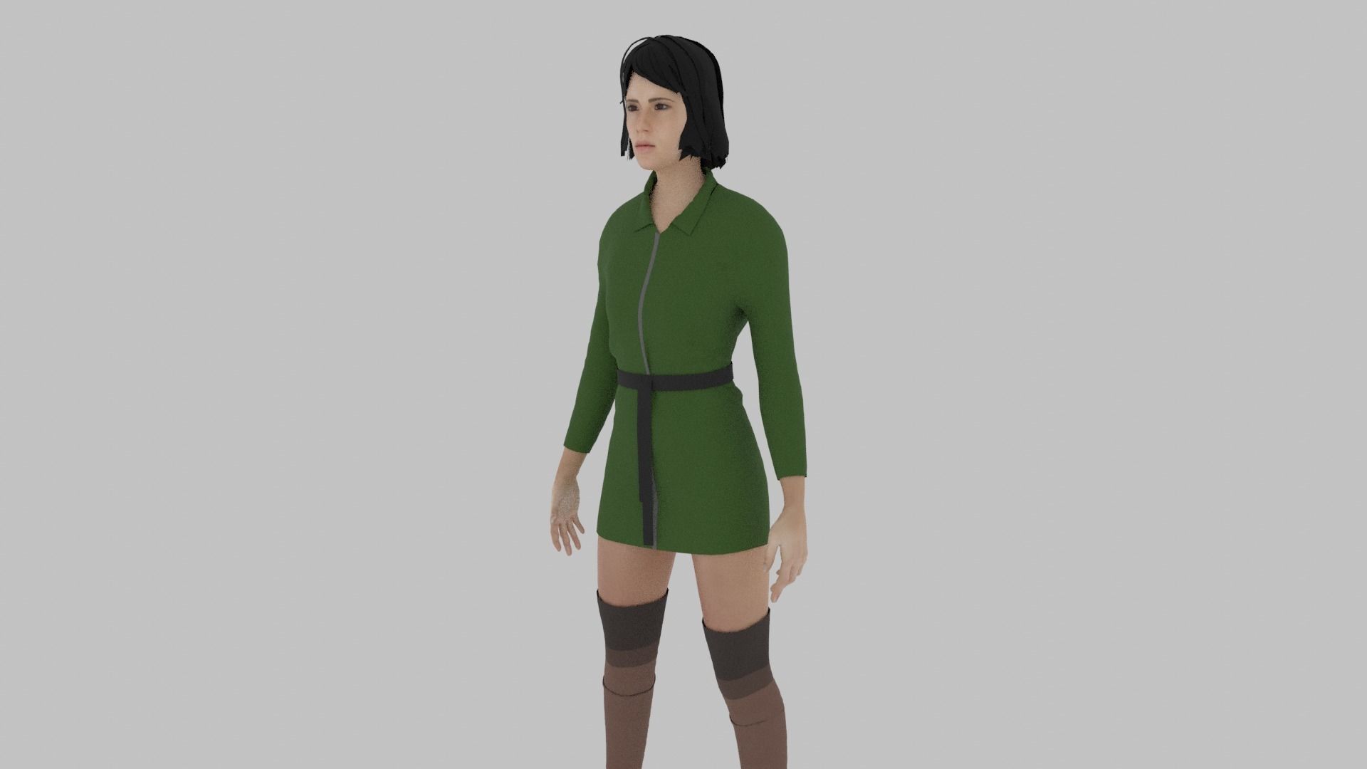 Woman in dress 3D model_1