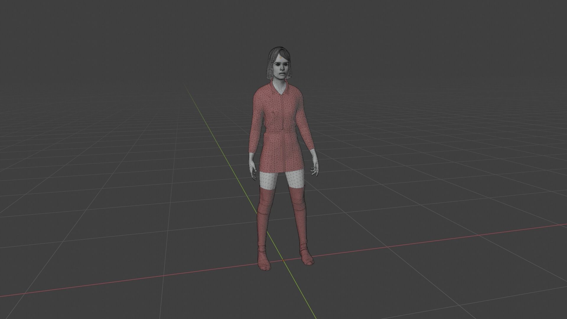 Woman in dress 3D model_8