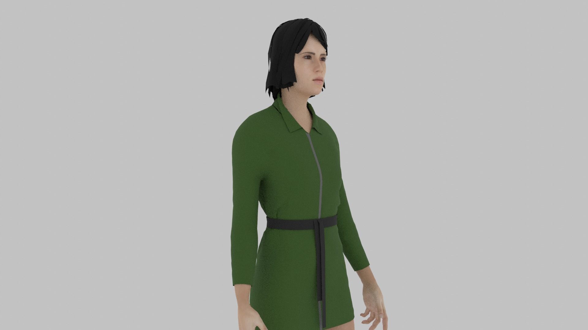 Woman in dress 3D model_5