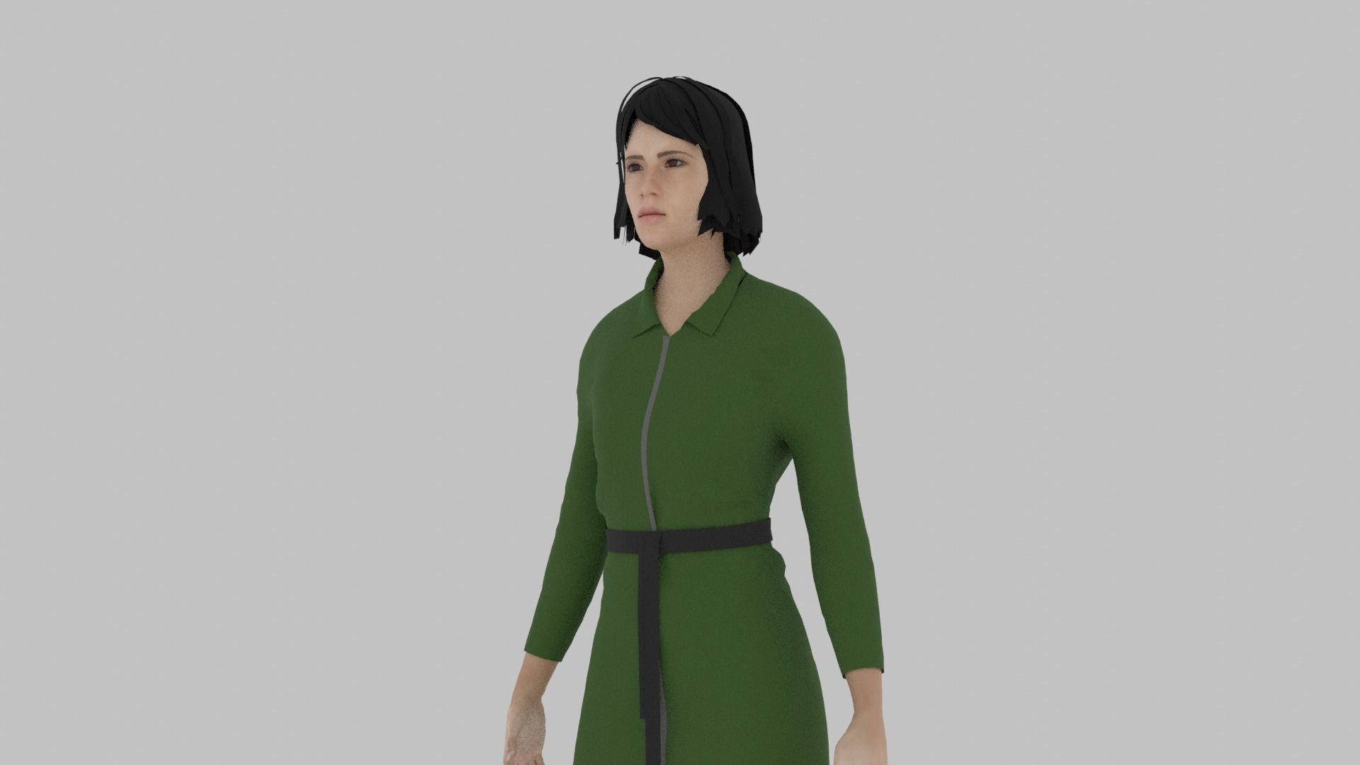 Woman in dress 3D model_6