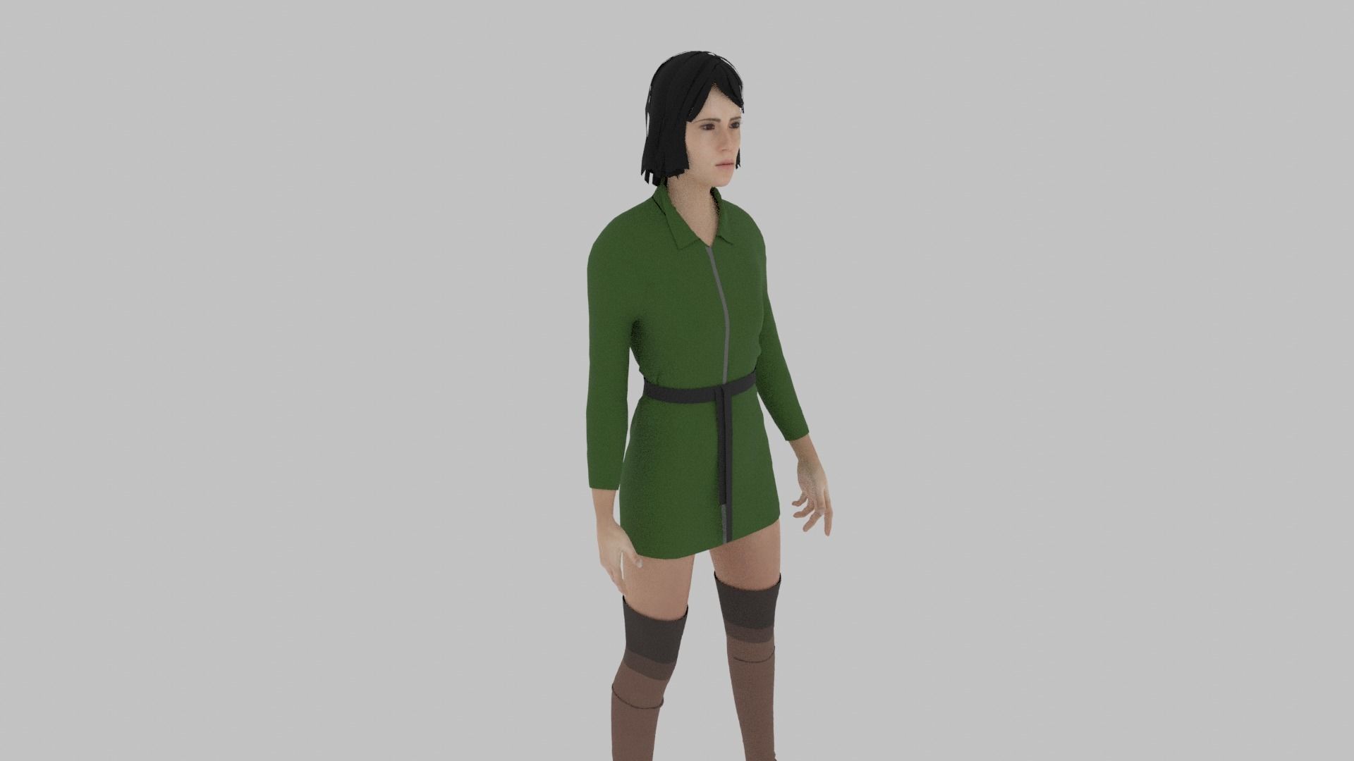 Woman in dress 3D model_2