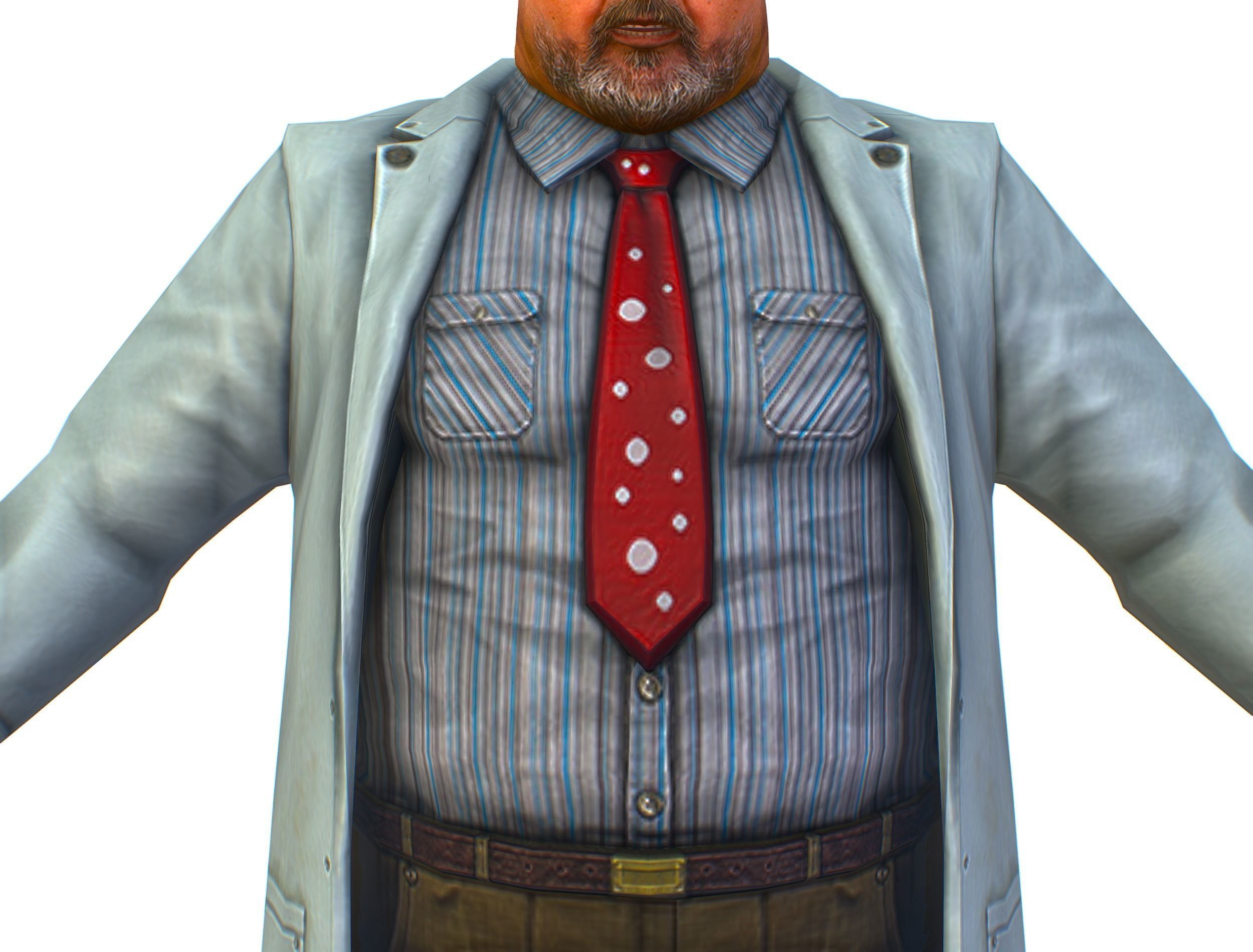 disheveled fat old man in a chemistry coat Low-poly 3D model_15