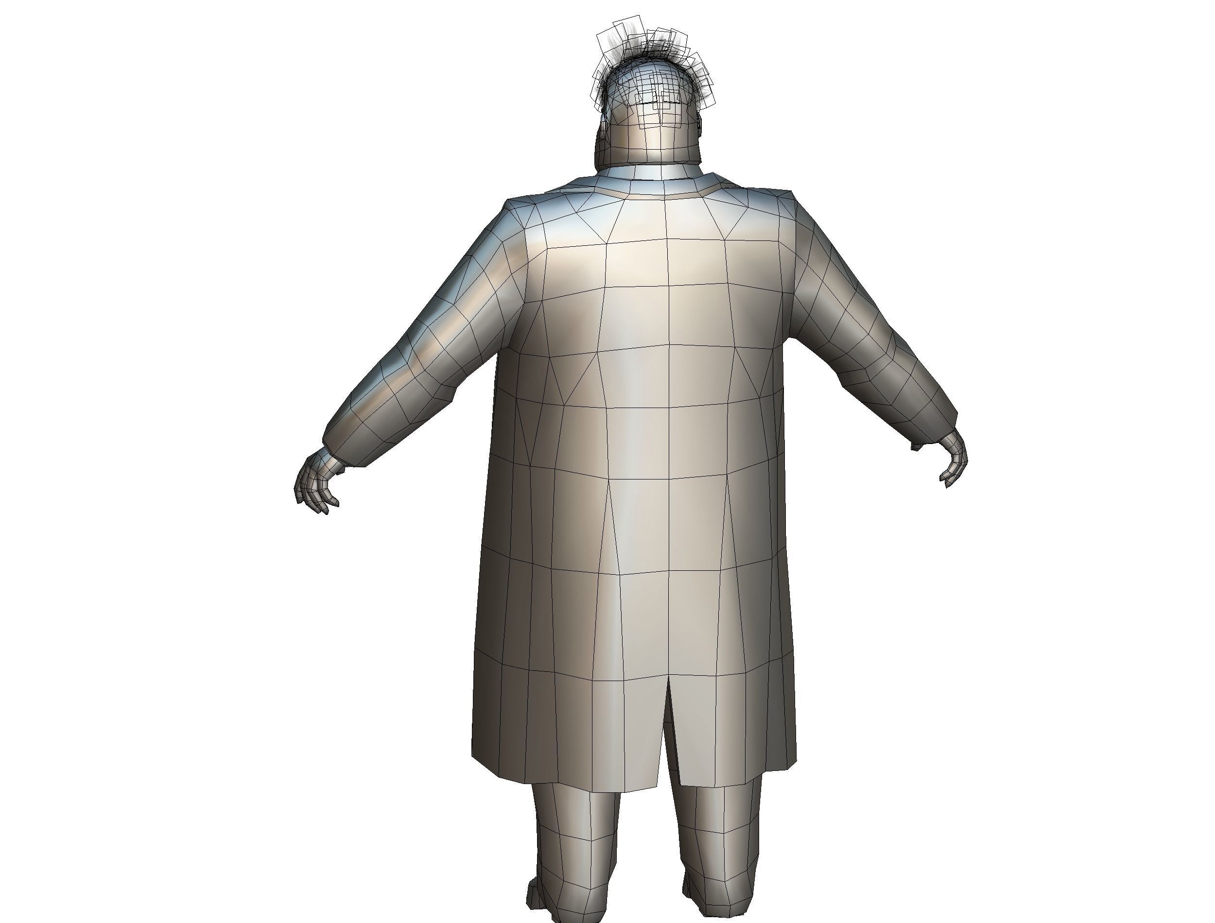 disheveled fat old man in a chemistry coat Low-poly 3D model_19