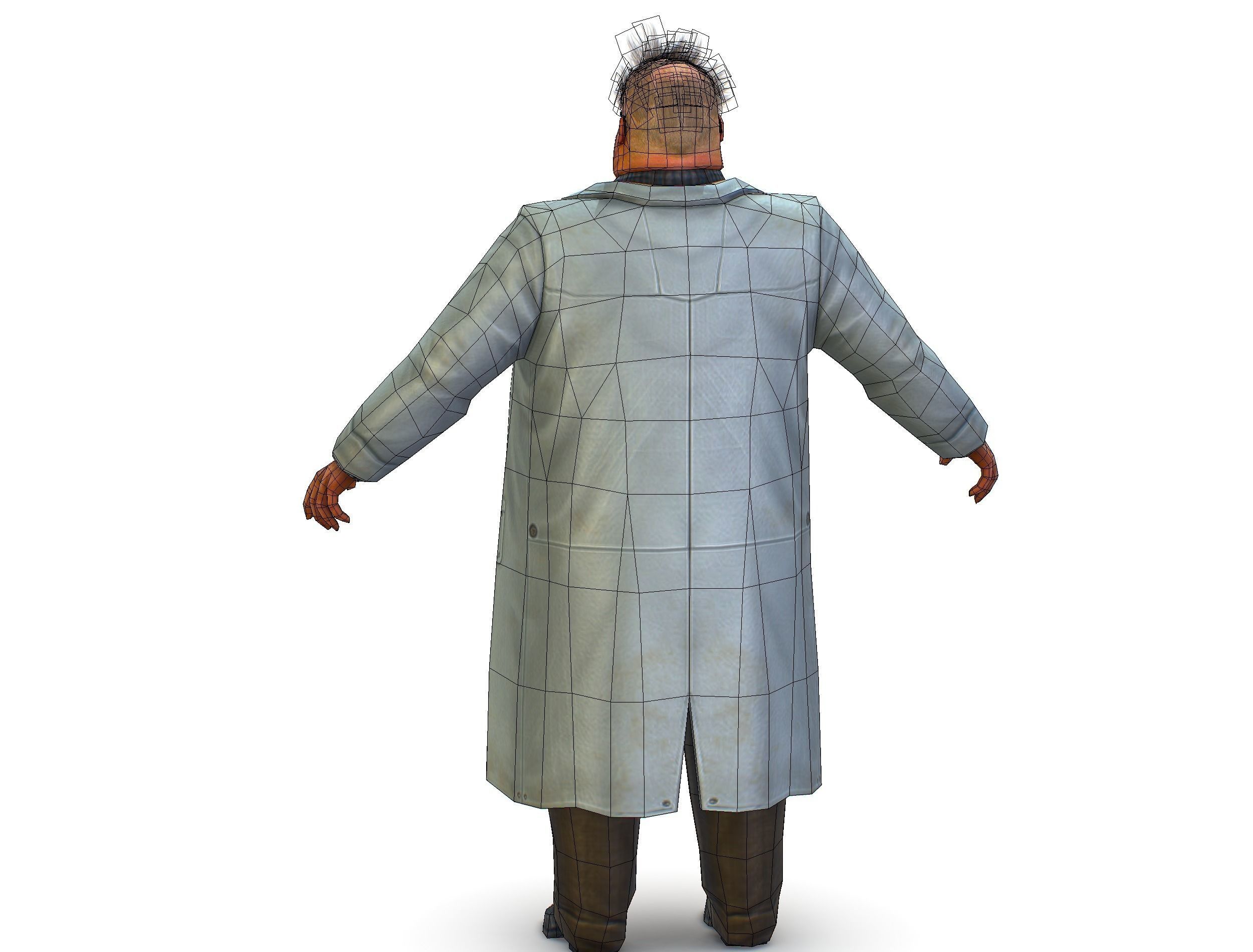 disheveled fat old man in a chemistry coat Low-poly 3D model_18