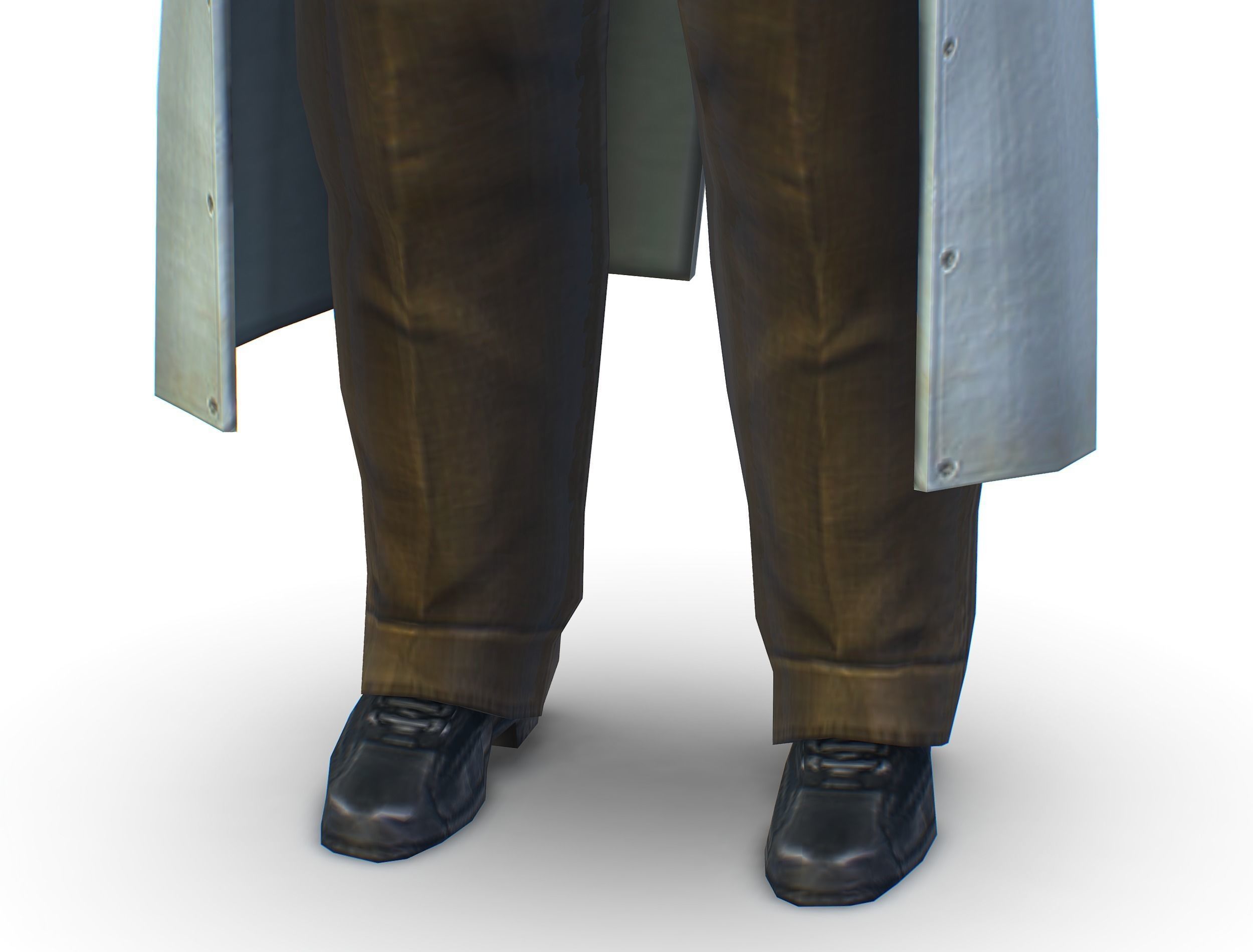 disheveled fat old man in a chemistry coat Low-poly 3D model_14