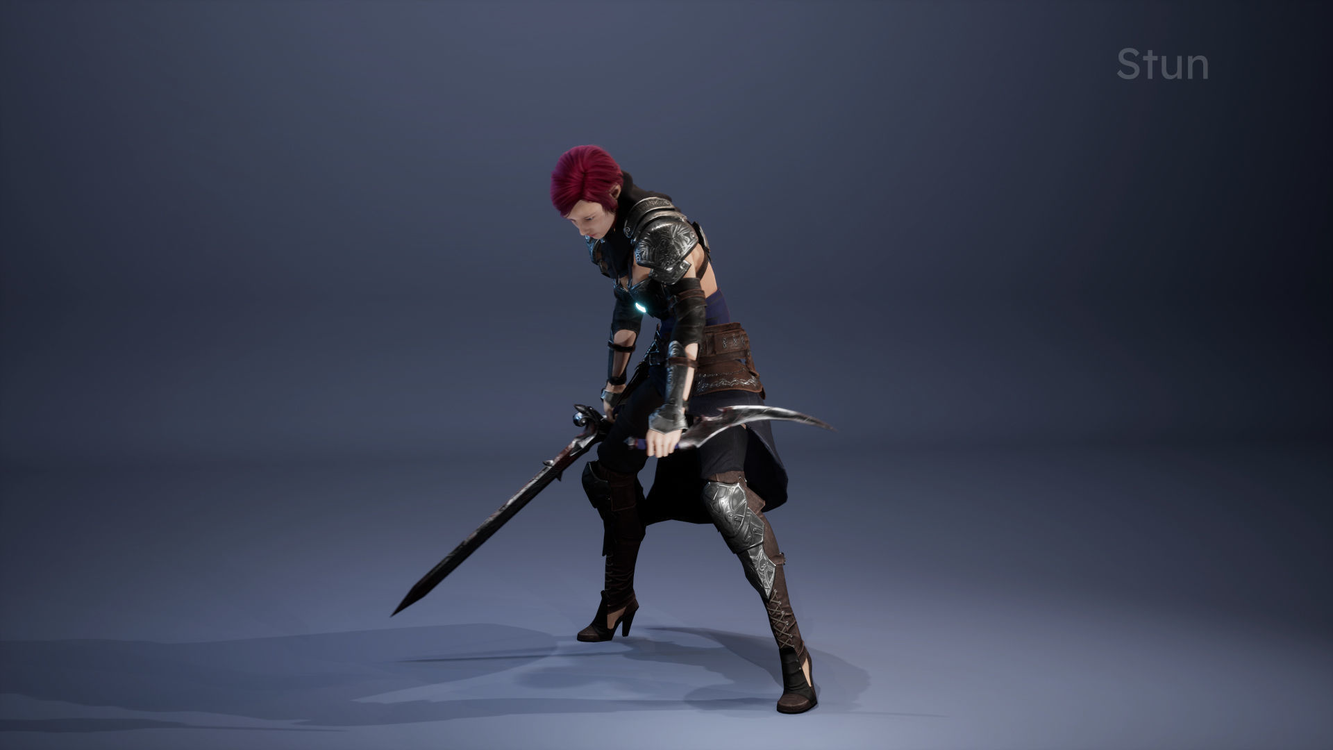 FREE - Female Warrior Assassin Free low-poly 3D model_6