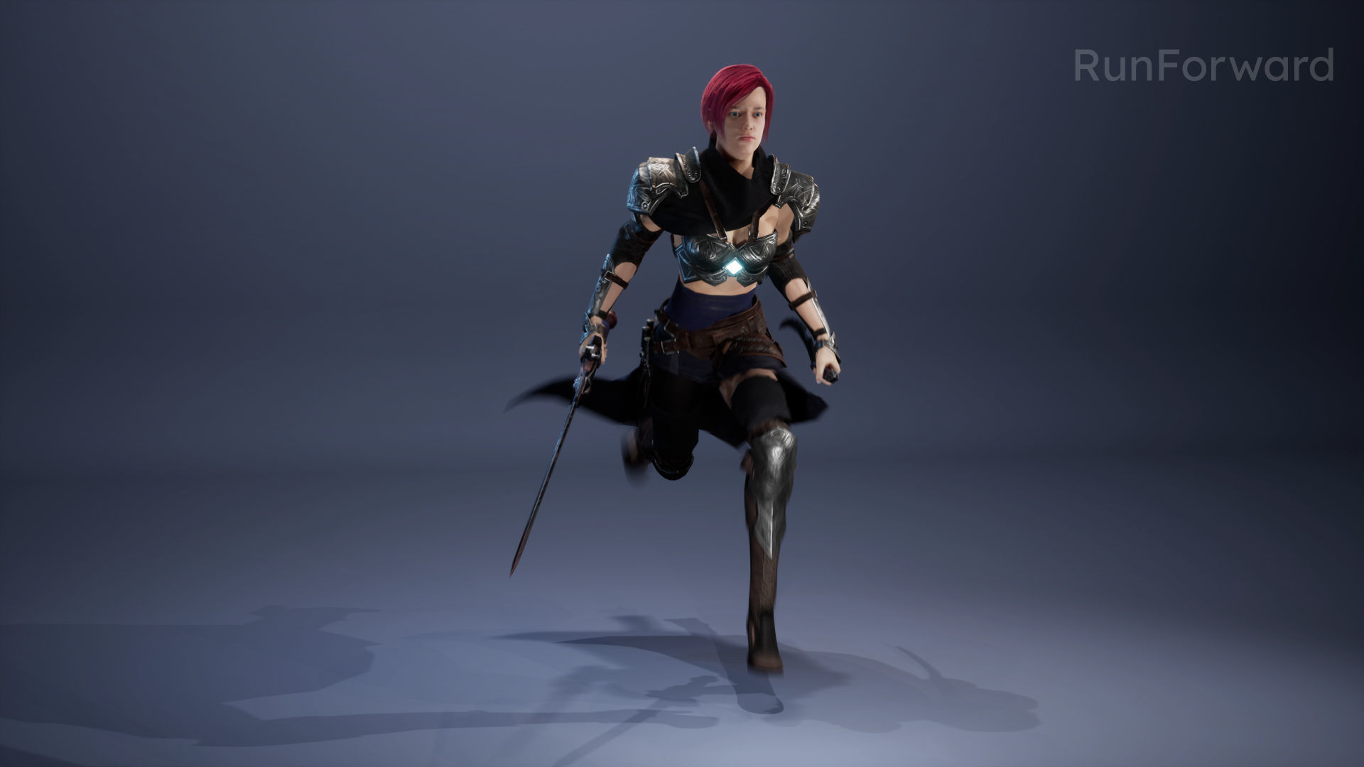 FREE - Female Warrior Assassin Free low-poly 3D model_5