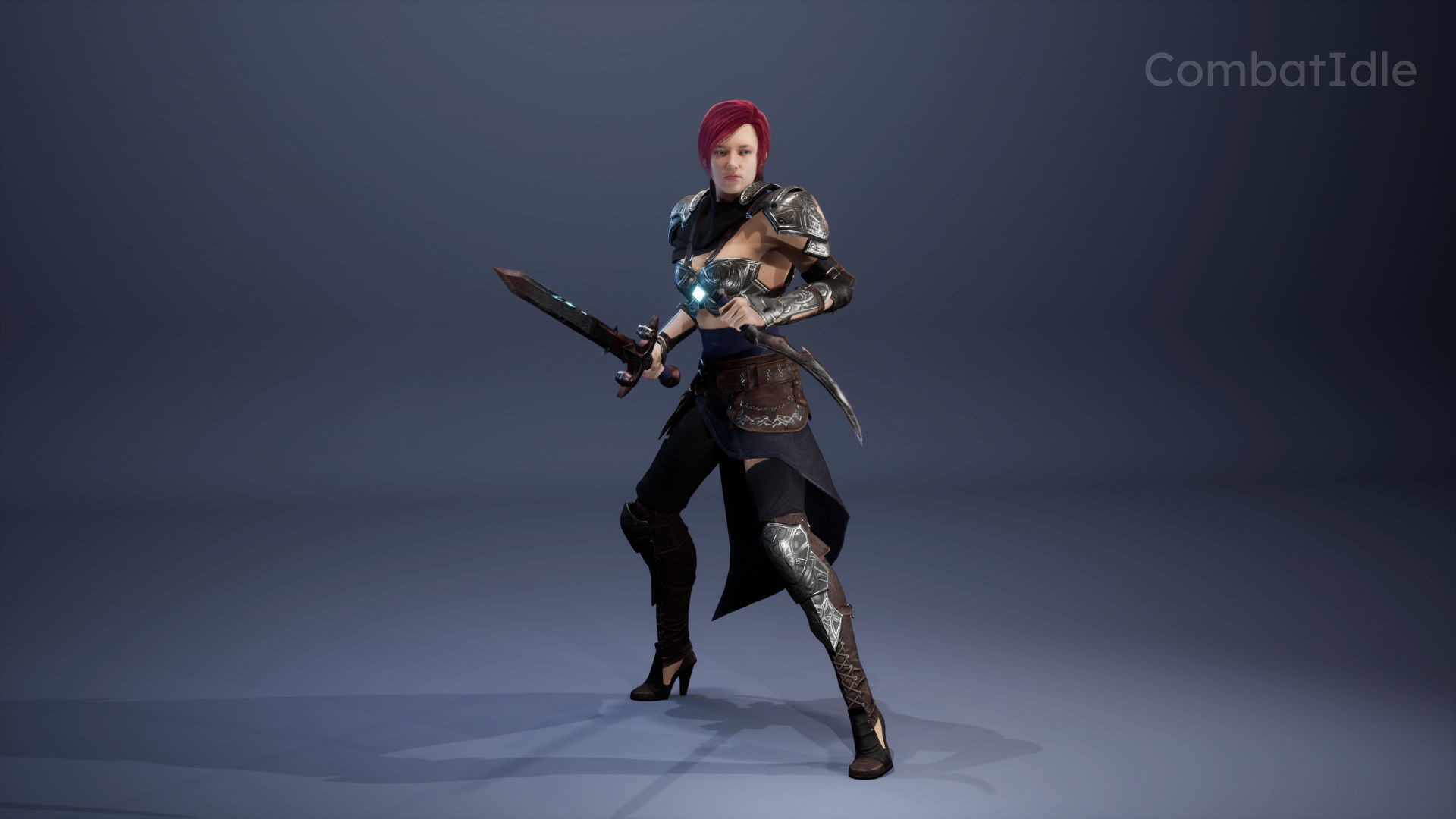 FREE - Female Warrior Assassin Free low-poly 3D model_4