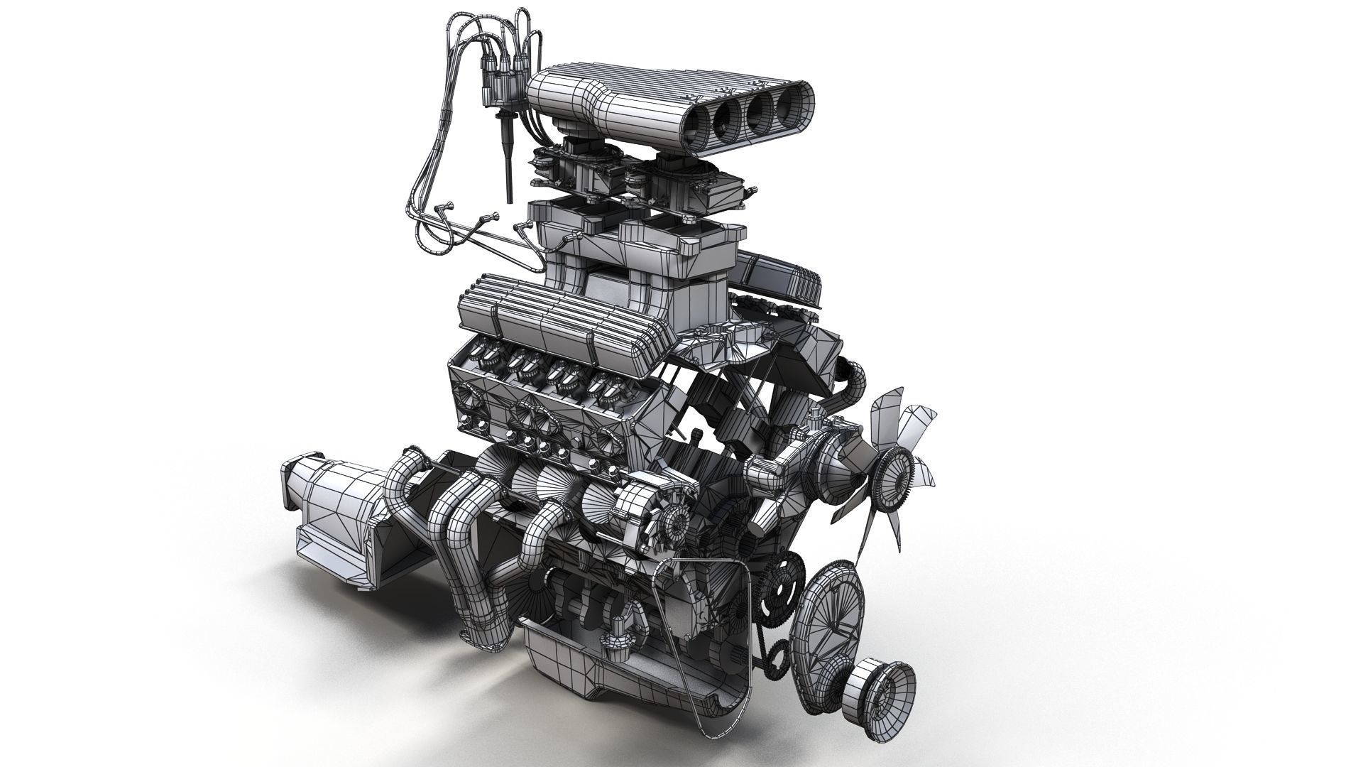 3D model V8 HotRod small block engine VR / AR / low-poly | CGTrader