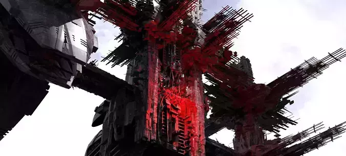 Cyberpunk Mega City Docks 3D model